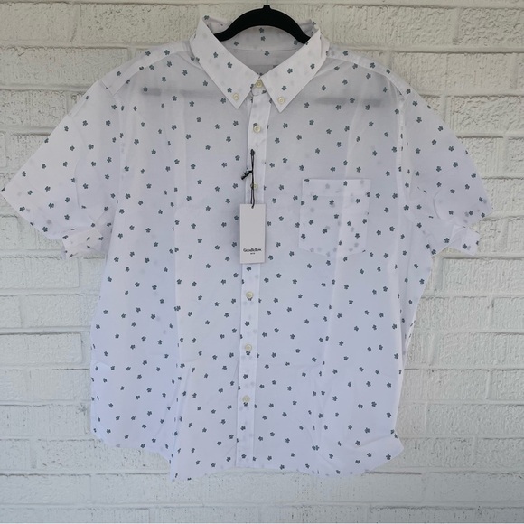 Goodfellow & Co Other - NEW Goodfellow Mens Short sleeve Button Down Floral Print White XXL NWT